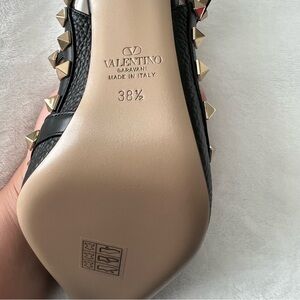 Valentino rock stud black with gold leather heels